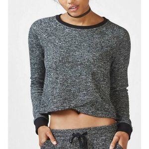 Fabletics Keeva Pullover Speckled Crisscross French Terry Black XXL Sweatshirt